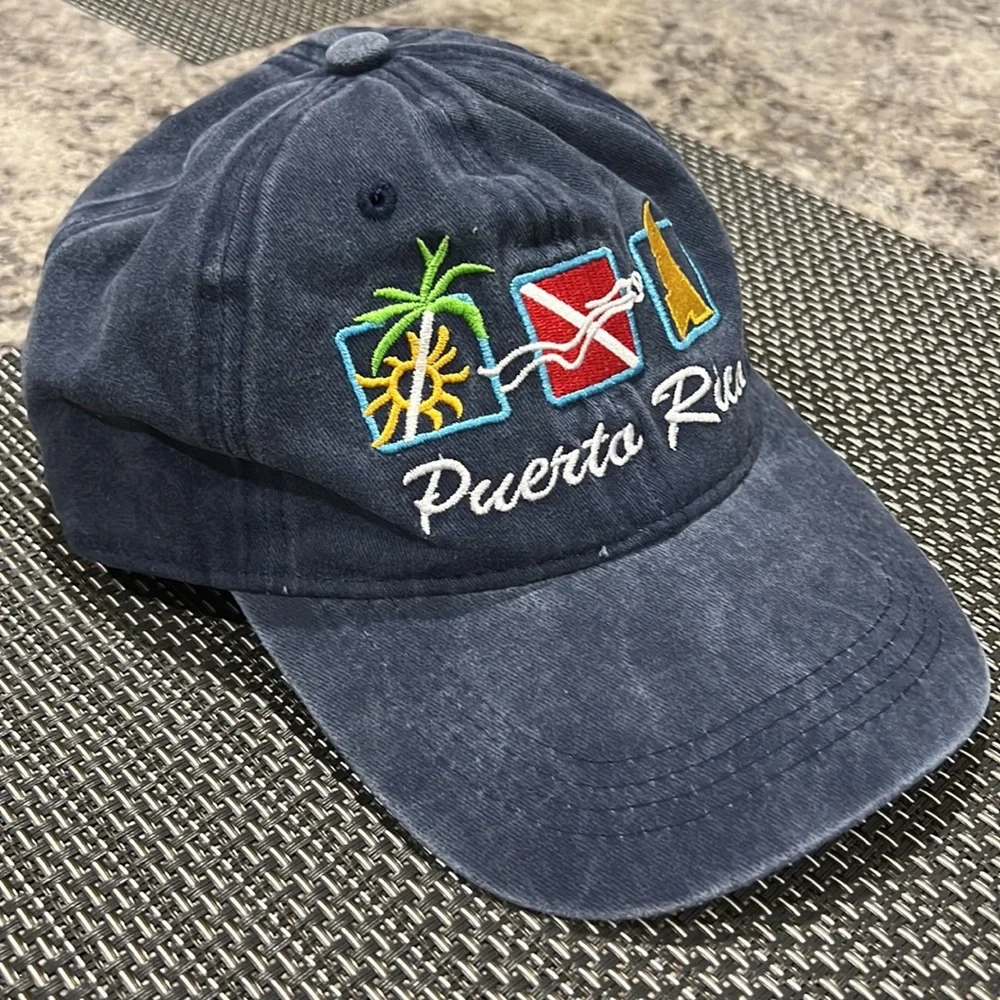 Puerto Rico PR Denim Baseball Cap Unisex Souvenir Boricua Hat